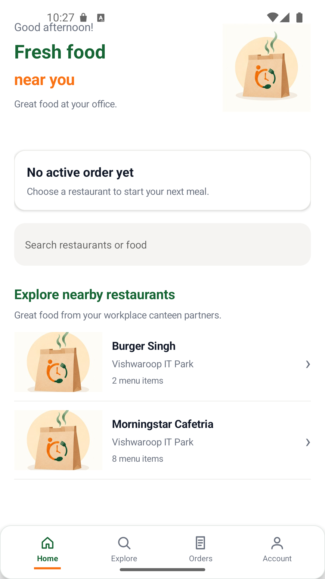 Interval Food Android home screen